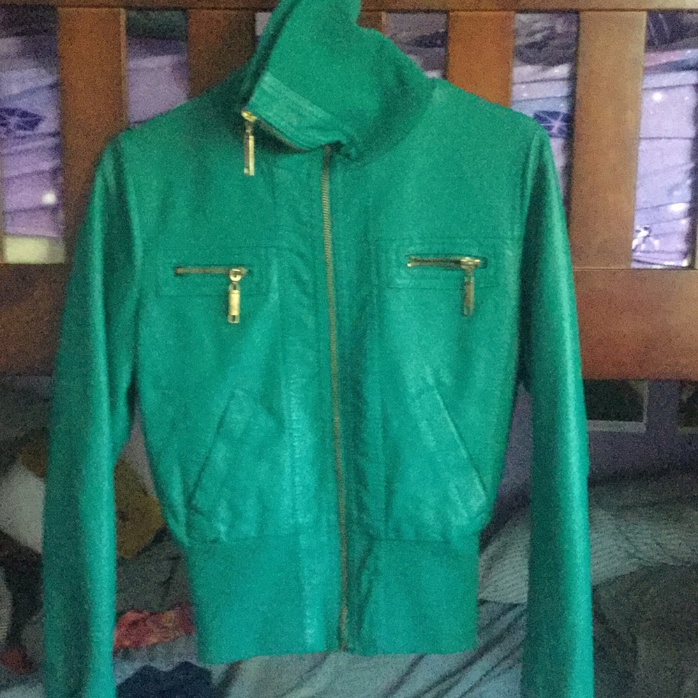 Ashley 26 International Turquoise Pleather Jacket